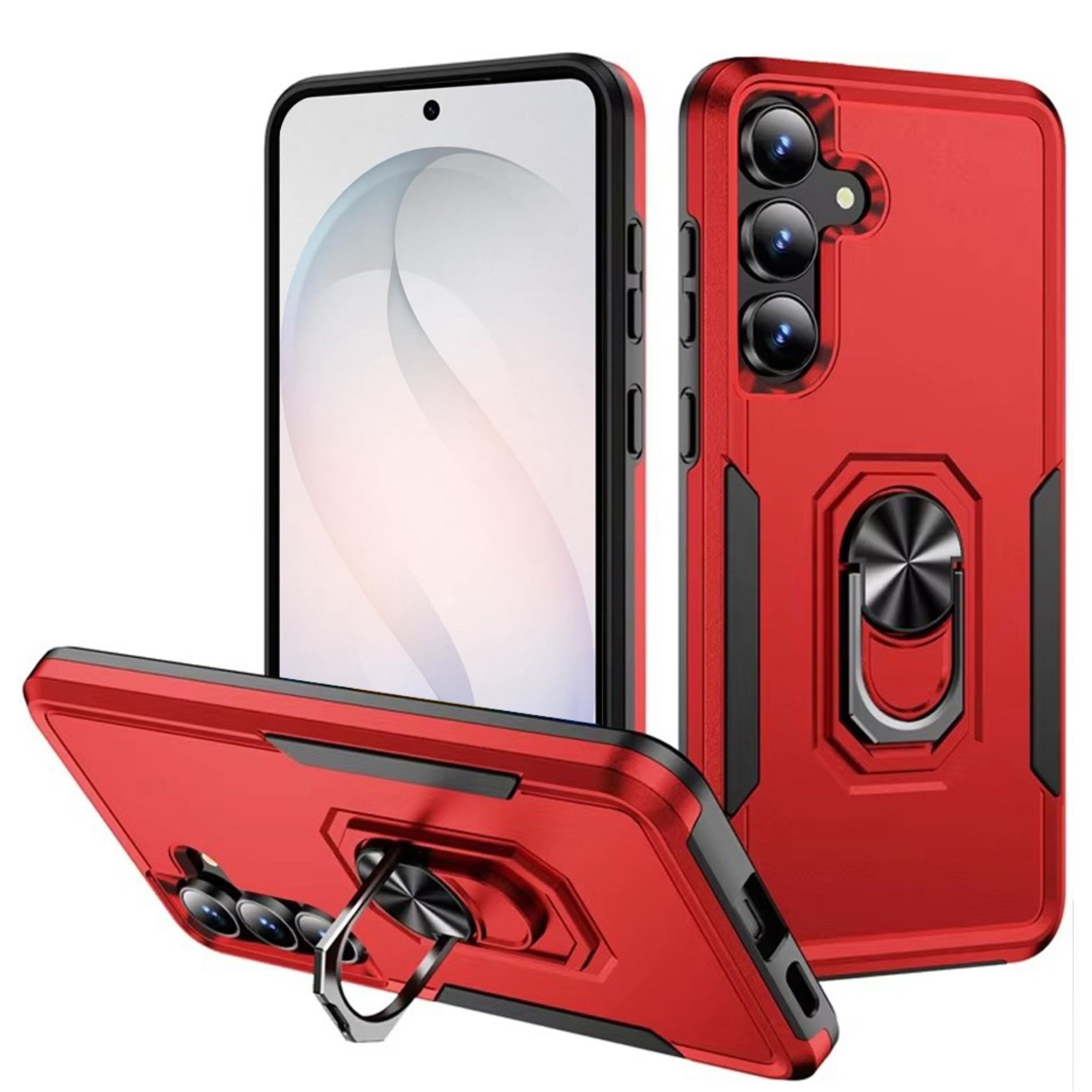 Kitcheniva - Fused Rugged With Metal Ring Stand Plus Tempered Glass For Samsung S26 FE - Red price history on PriceWatchPro