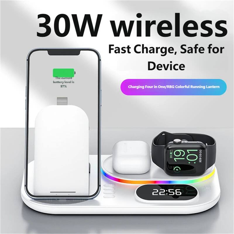 30W wireless Fast Charge, Safe for Device  
The current battery level is 97%  
Charging Four in One/RBG Colorful Running Lantern