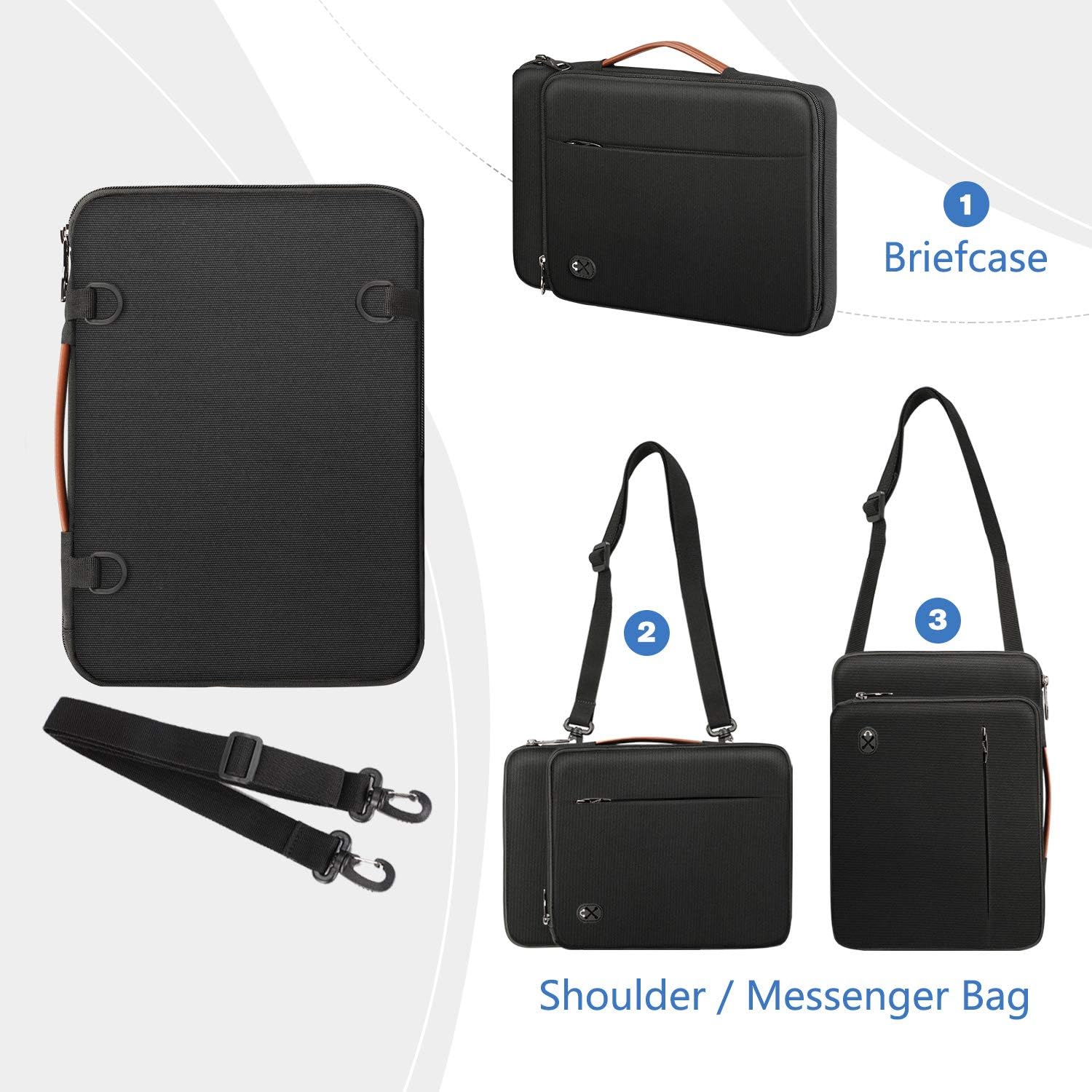 1 Briefcase
2
3 Shoulder / Messenger Bag