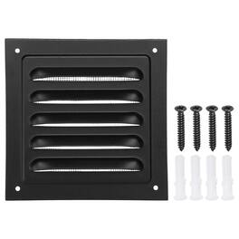 Unique Bargains - 4"x4" Aluminum Gable Vent, Exterior Wall Outlet Square Soffit Vent HVAC Louver Air Grille with Built-in Screen - Black