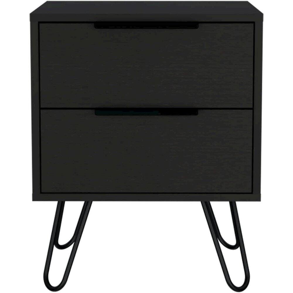 Front. TuHome - Augusta 2 Nightstand Black MDF - Black.