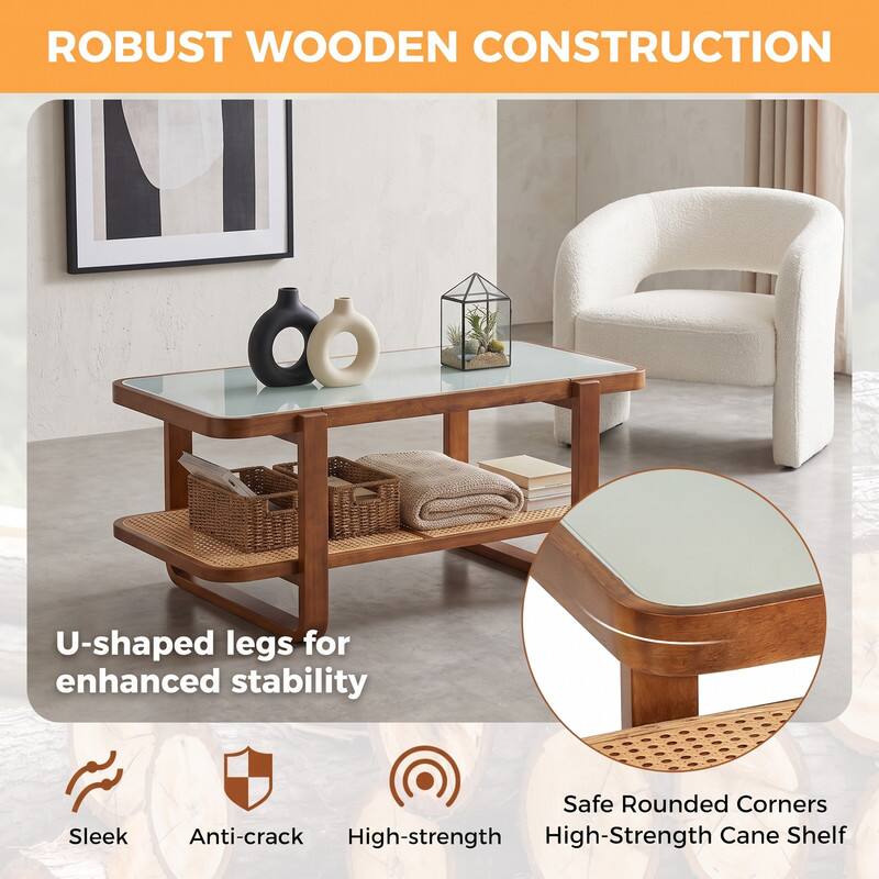 ROBUST WOODEN CONSTRUCTION

U-shaped legs for enhanced stability

Sleek
Anti-crack
High-strength
Safe Rounded Corners
High-Strength Cane Shelf