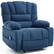 Front. Kadyn - Massage Recliner Chair, 8-Point Vibration & Lumbar Heat, 150° Recline, 330lb Capacity, Blue - Blue.