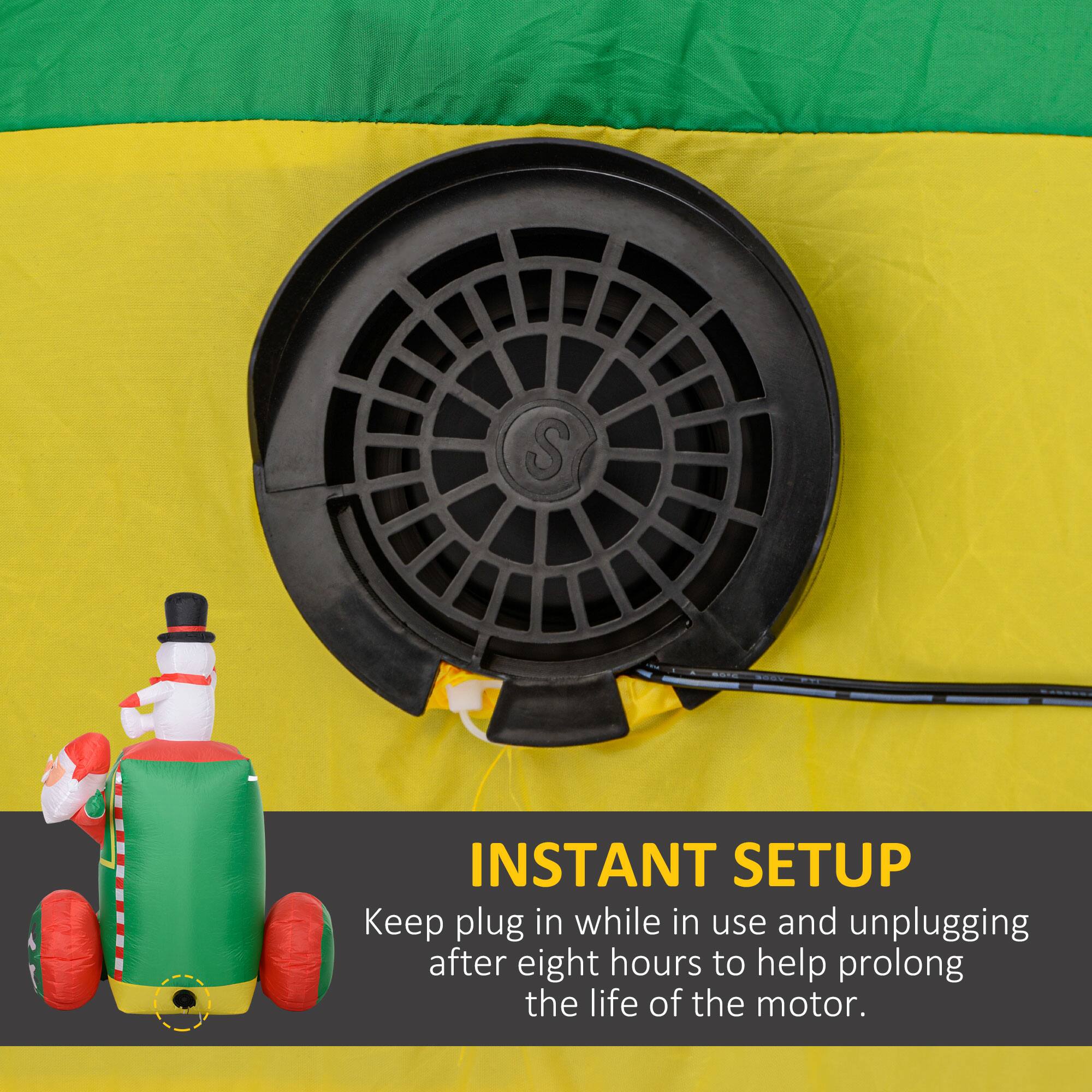INSTANT SETUP  
Keep plug in while in use and unplugging after eight hours to help prolong the life of the motor.