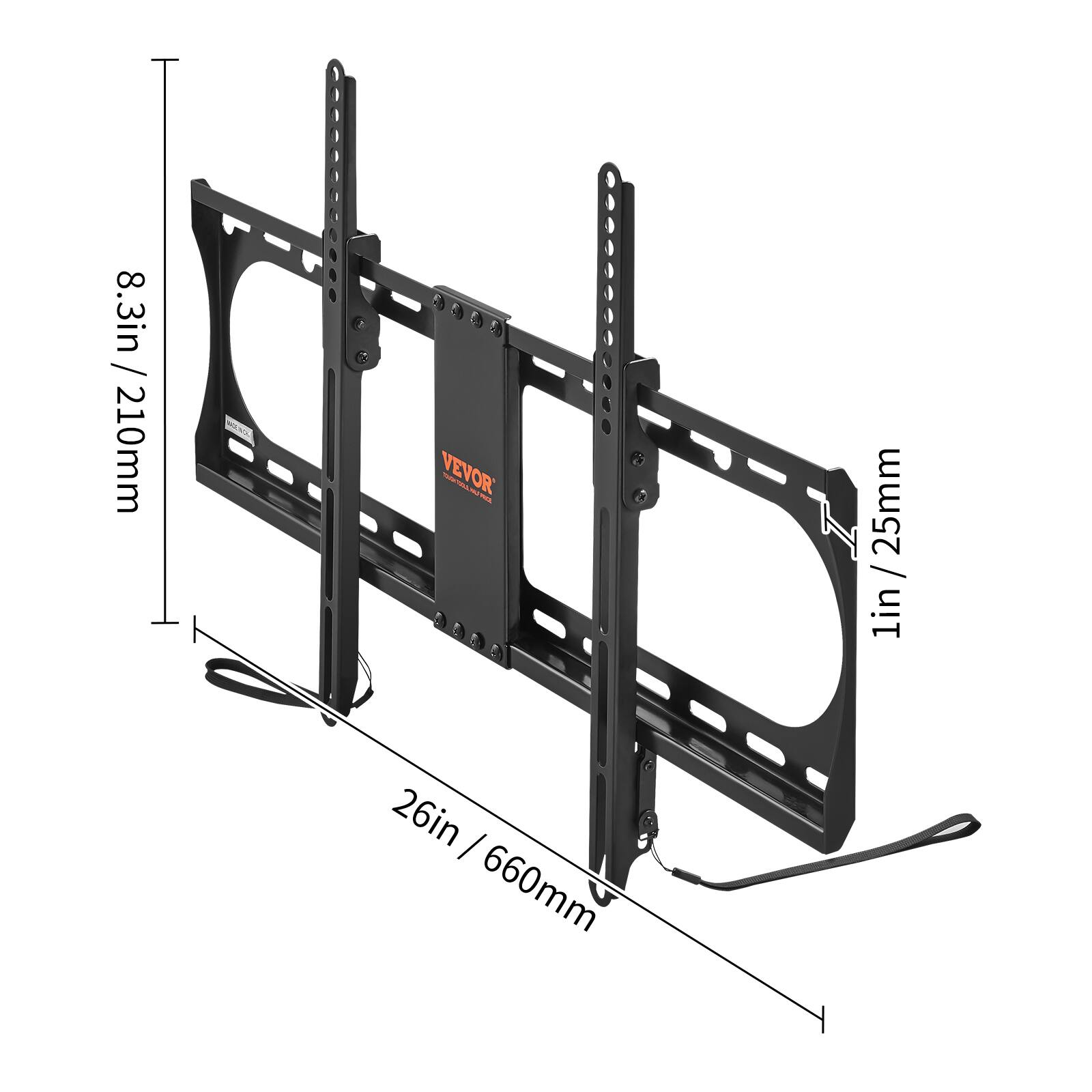 8.3in / 210mm VEVOR 25mm / 1in 26in / 660mm