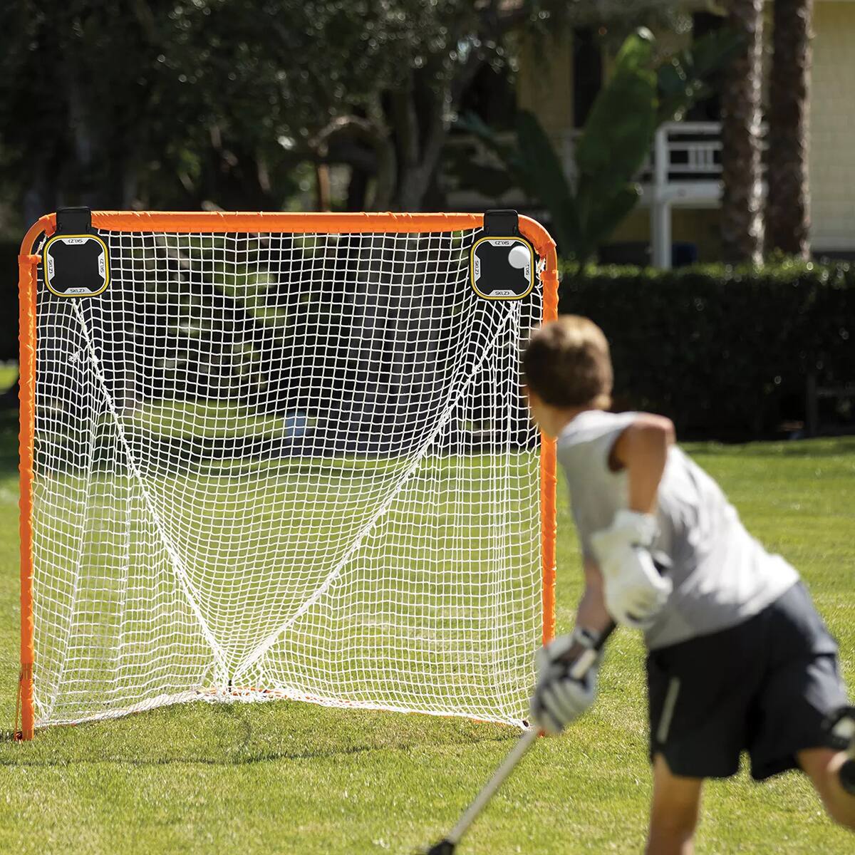 Alt View 2. SKLZ - SKLZ Quickster 6' x 6' Lacrosse Goal - Orange/White - Black.