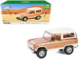 1973 Ford Bronco Hot "Artisan Collection" 1/18 Diecast Model Car by Greenlight - Ginger Metallic with Cream Top