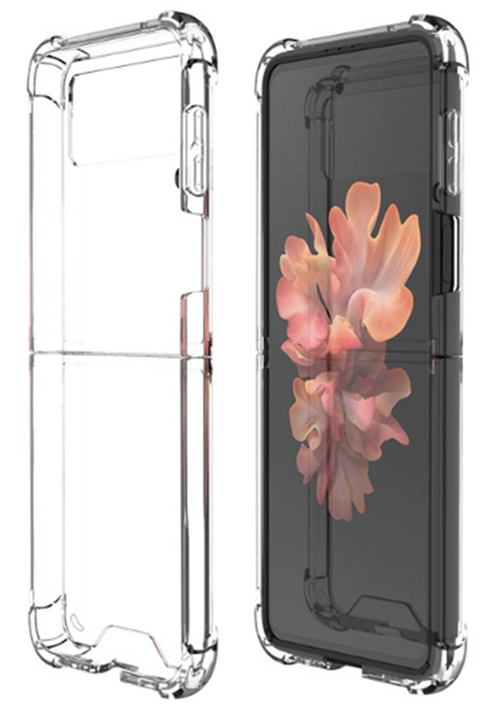Alt View 2. Nakedcellphone - Clear Case for Samsung Galaxy Z Flip3 - Clear.