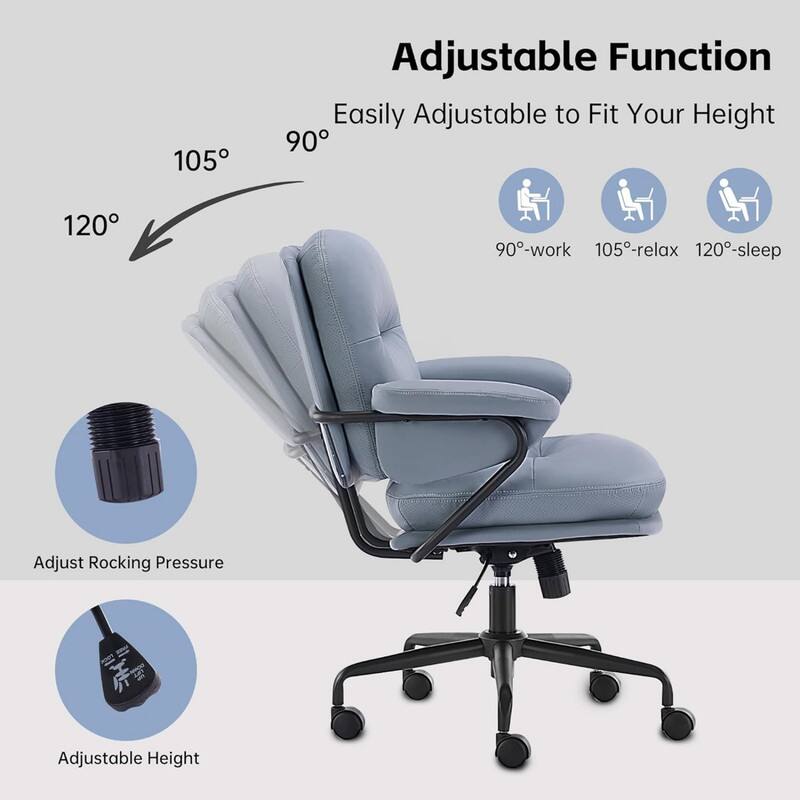 Adjustable Function  
Easily Adjustable to Fit Your Height  
90°-work  
105°-relax  
120°-sleep  
Adjust Rocking Pressure  
Adjustable Height