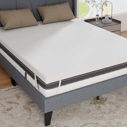 Front. Costway - Costway 3" Gel-Infused Memory Foam Mattress Topper with Removable & Washable Cover King - White.