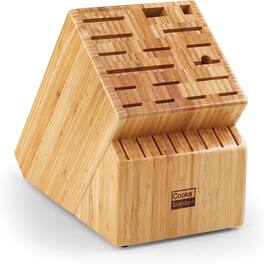 Cooks Standard - Classic Cutlery Block Holder without Knives, X-Large Universal Countertop Butcher Block,Natural 25 Slot - Bamboo