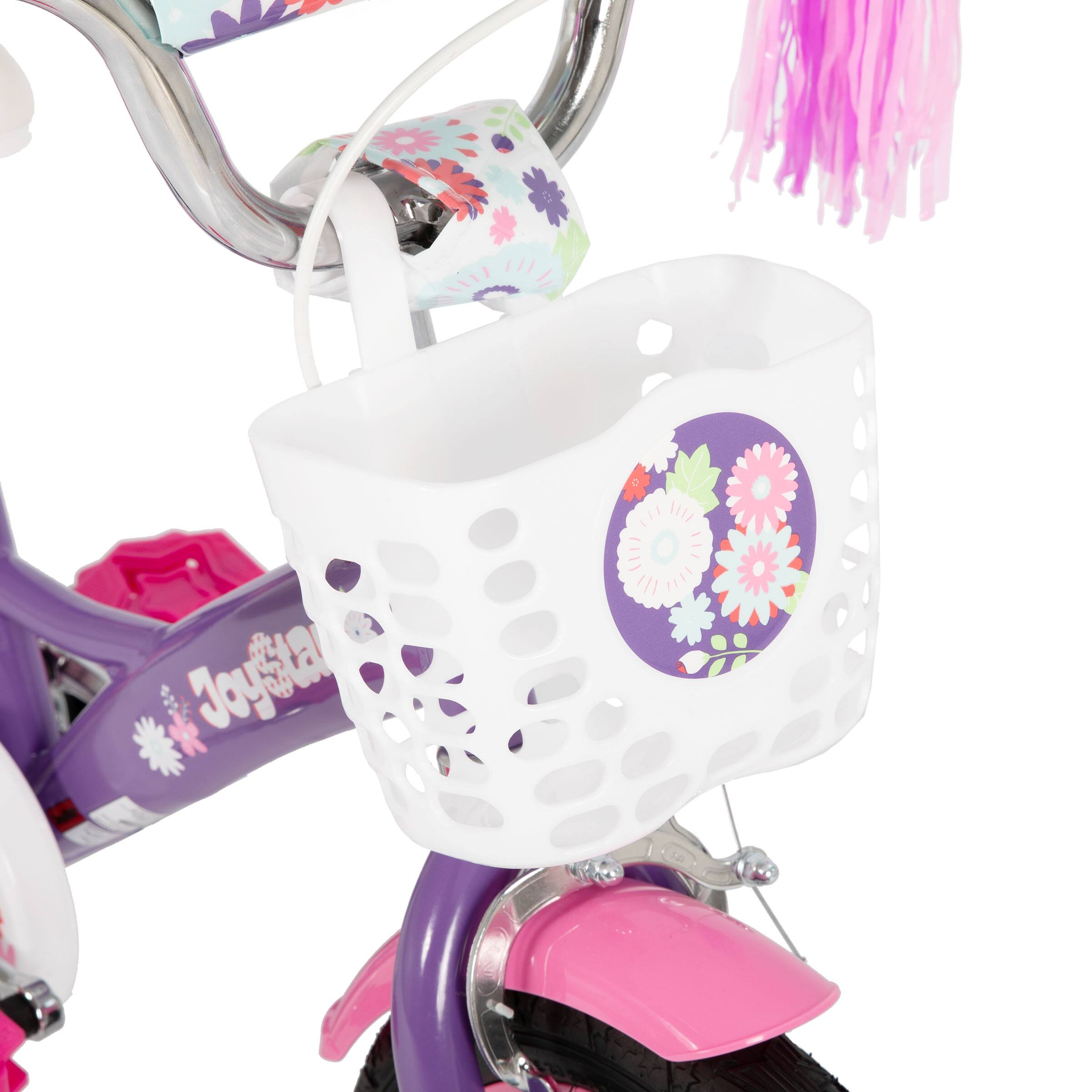 Alt View 6. JOYSTAR - JOYSTAR Little Violet 12" Kids Bike with Training Wheels & Basket, Children's Bicycle for Girls Ages 2-4, Purple - Purple.