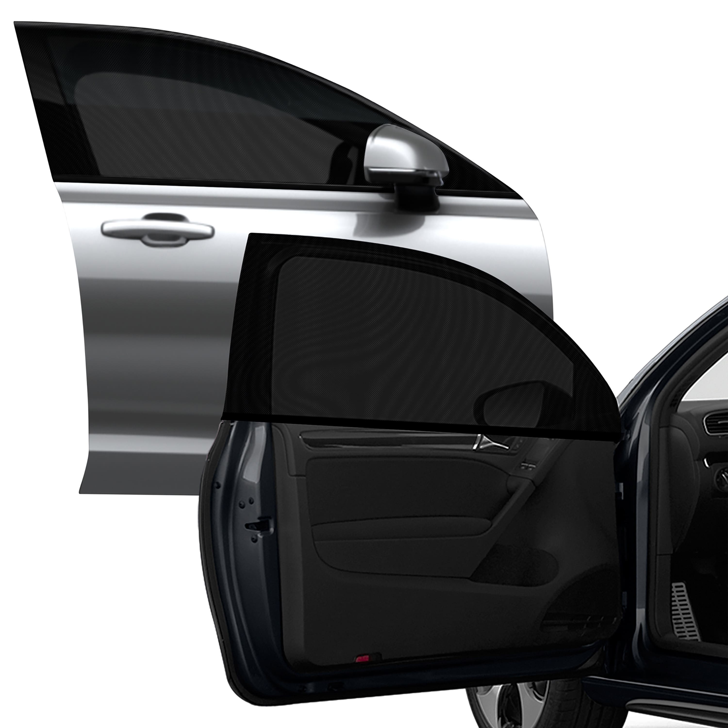 Front. AstroAI - Astroai Car Window Sun Shade For Baby, Front Side 29.5" X 35.4" 2 Pack - Black.