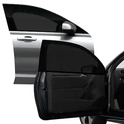 Front. AstroAI - Astroai Car Window Sun Shade For Baby, Front Side 29.5" X 35.4" 2 Pack - Black.