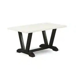 East West Furniture - V626MZ606-6 6 Pc Dinette Set - Linen White Dining Table with a Small Wood Bench and 4 Shitake Chairs - Wire Brushed - Multi-Color