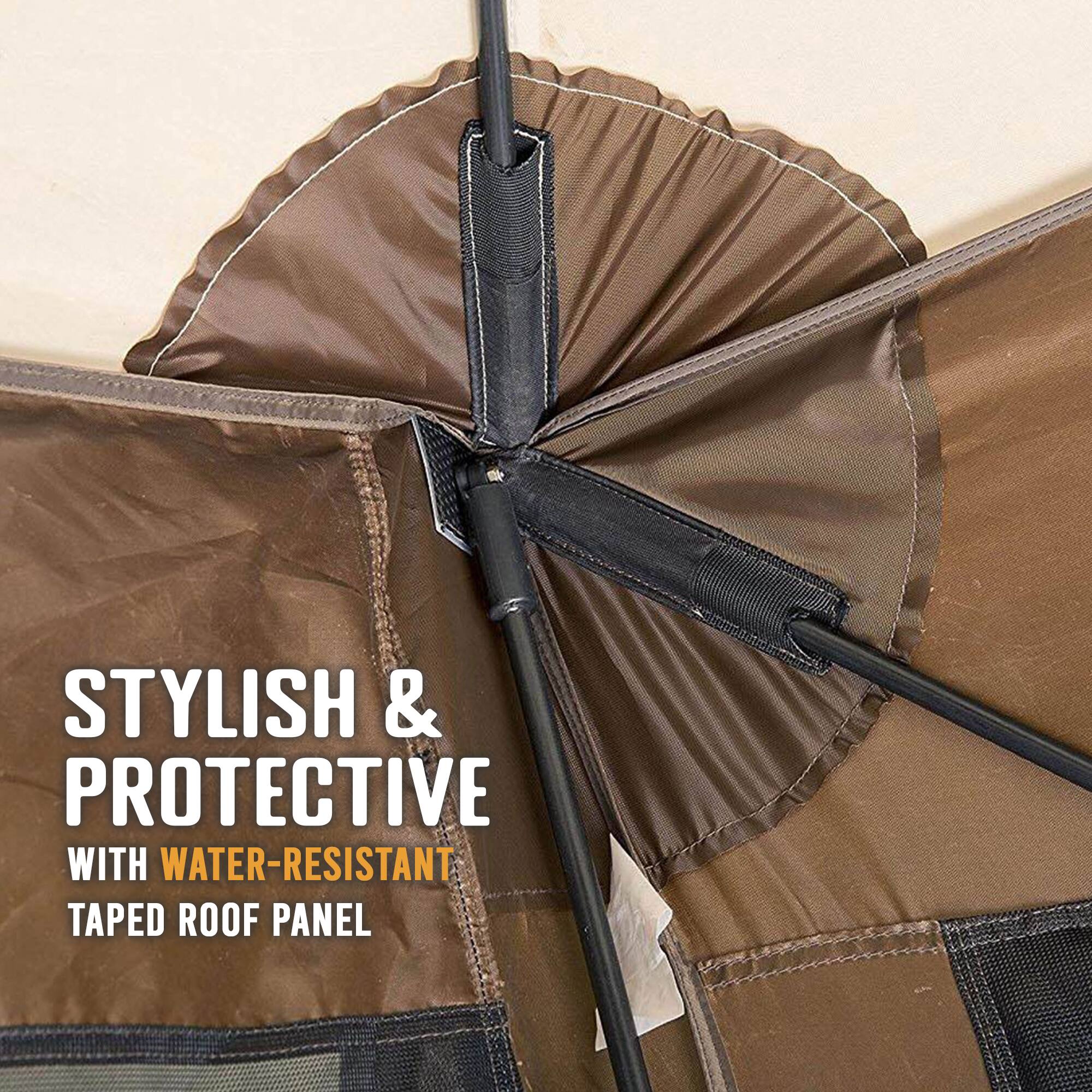 STYLISH & PROTECTIVE  
WITH WATER-RESISTANT TAPED ROOF PANEL