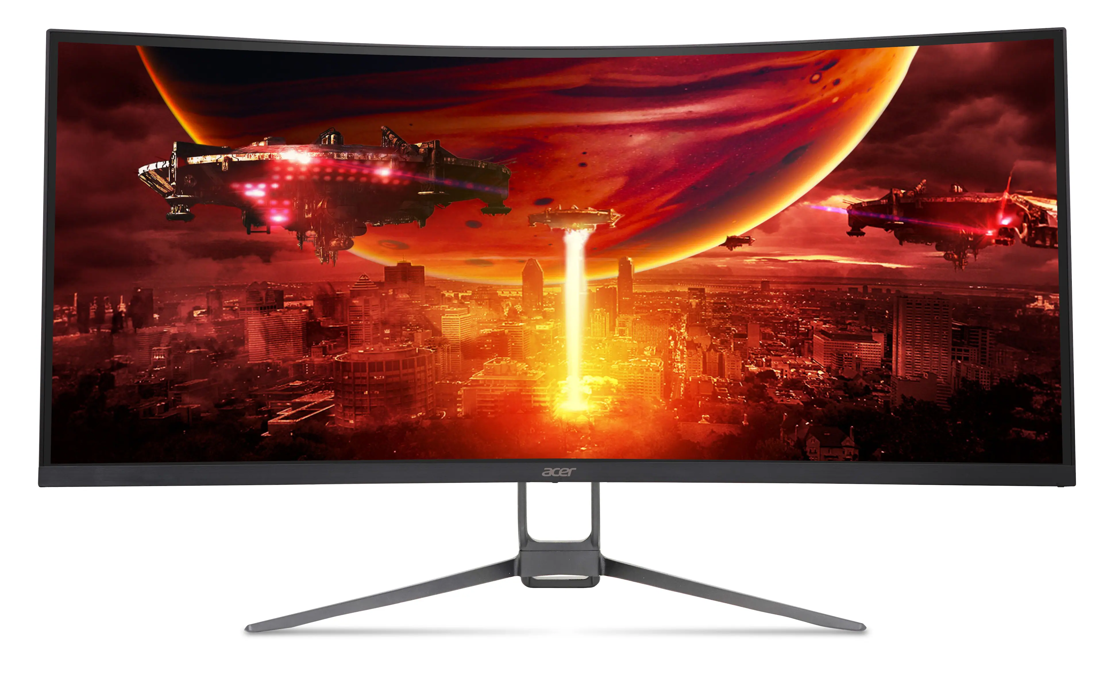 Front. Acer - Nitro 34" Widescreen Gaming LED Monitor 180 Hz 3440x1440 300 Nit EDA343CUR V3 - Black.
