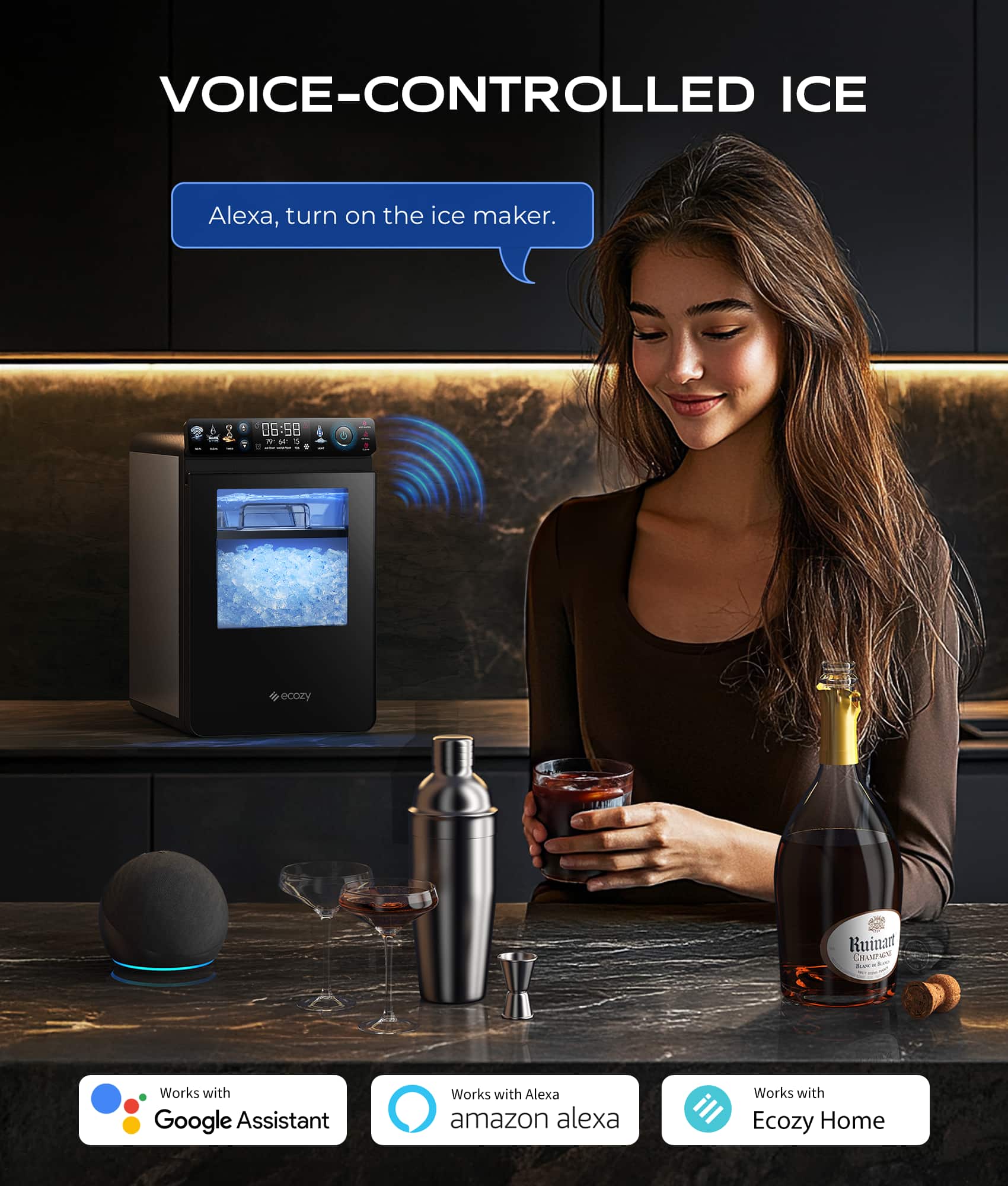 Voice-controlled ice: Alexa, turn on the ice maker.
