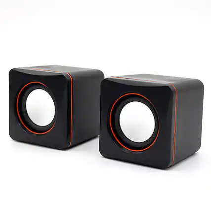 Front. Cluzine - Mini Wired Desktop Computer Speaker, Dual Channel Stereo for PC & Laptop - 1.