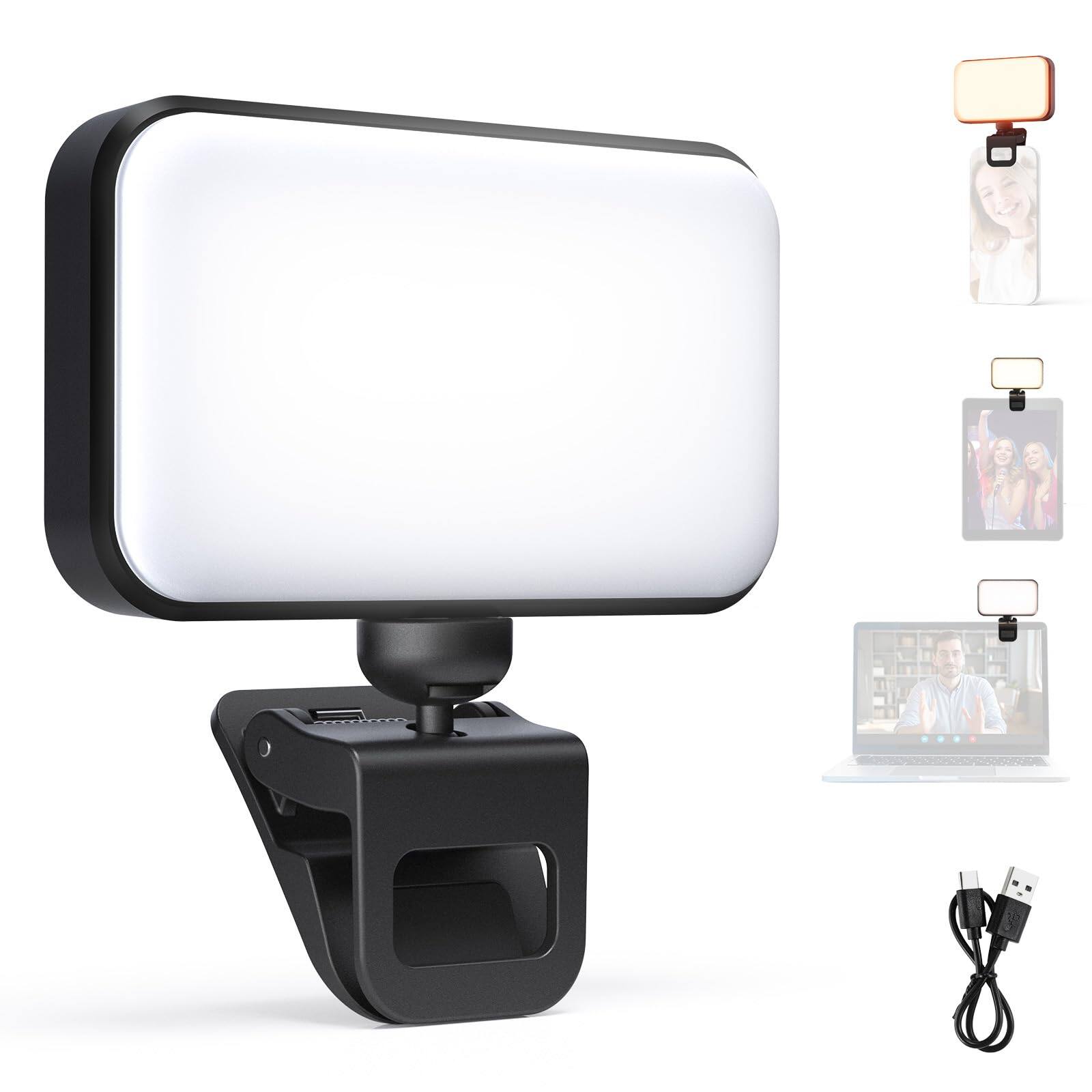 Front. Neewer - Entry Level Clip-On Selfie Light, 54 LEDs, CRI88, 650mAh, N8.
