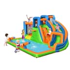 Costway Inflatable Water Slide Giant Bounce Castle w/Dual Climbing Walls Blower Excluded - Multicolor
