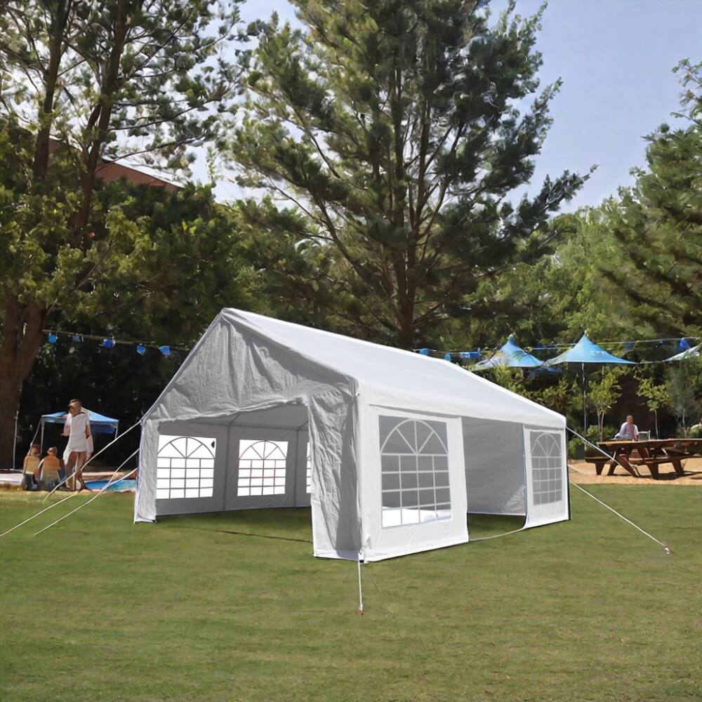 Alt View 6. APRILSOUL - 20x20 Feet Party Tent Heavy Duty Marquee Canopy Outdoor Wedding Carport Events Shelter with Storgae Carry Bags - White.