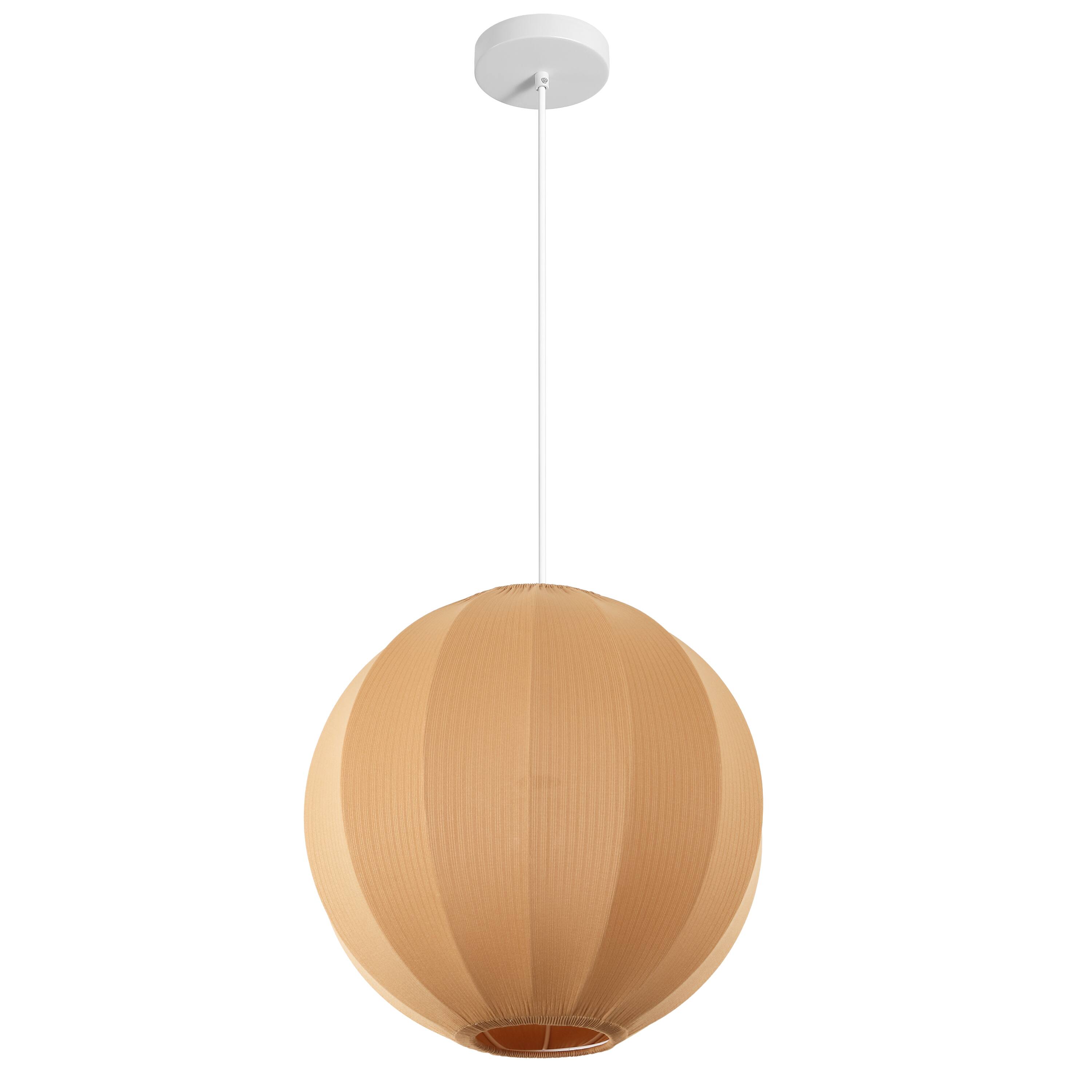 Alt View 7. Jonathan Y - Sia 16" 1-Light Scandinavian Japandi Adjustable Lantern Metal with Ribbed Cocoon Globe Shade LED Pendant, Tan - Tan.