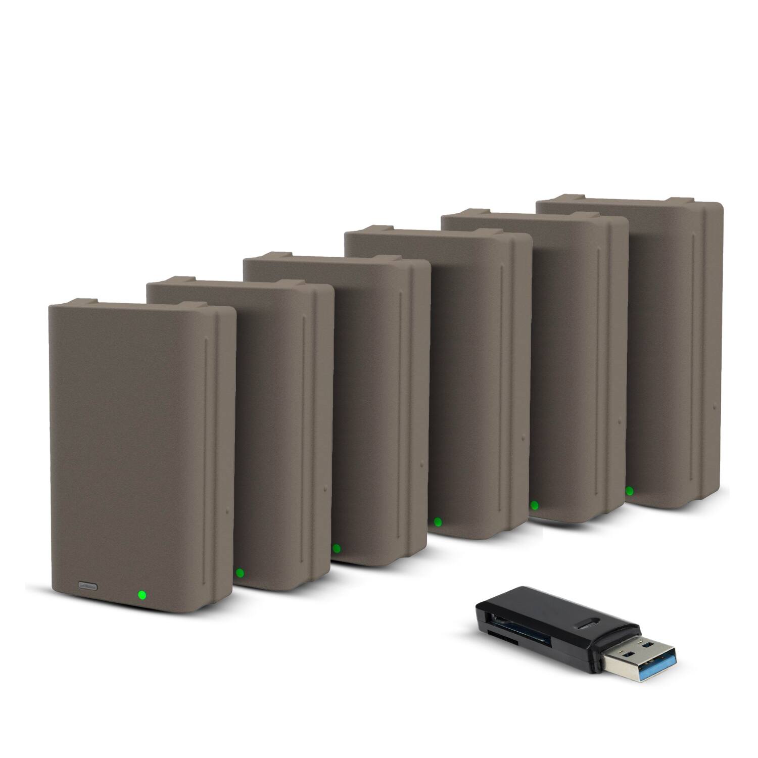Angle. Stealth Cam - Stealth Cam FieldMax Lithium Battery Cartridge 6-Pack with Card Reader Bundle.