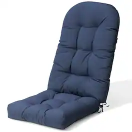 Crestlive Products - 1pc Outdoor Adirondack High Back Chair Cushion with Ties Blue High back patio chair cushion - Navy