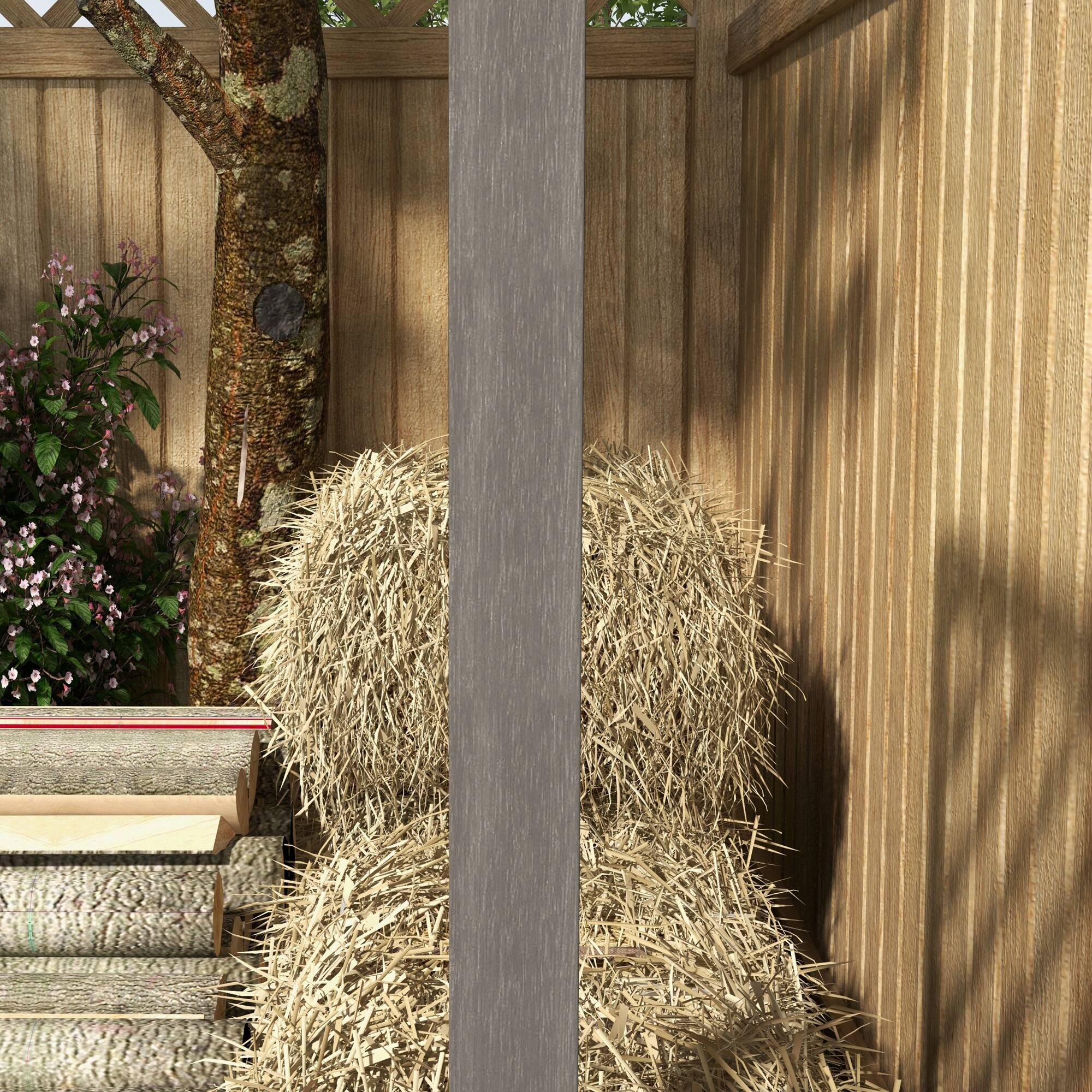 Alt View 5. Outsunny - Outsunny Raised Garden Bed with Trellis Lattice, Wood Planter Box with Self Draining Gap, Freestanding Trellis Planter - Dark Gray.