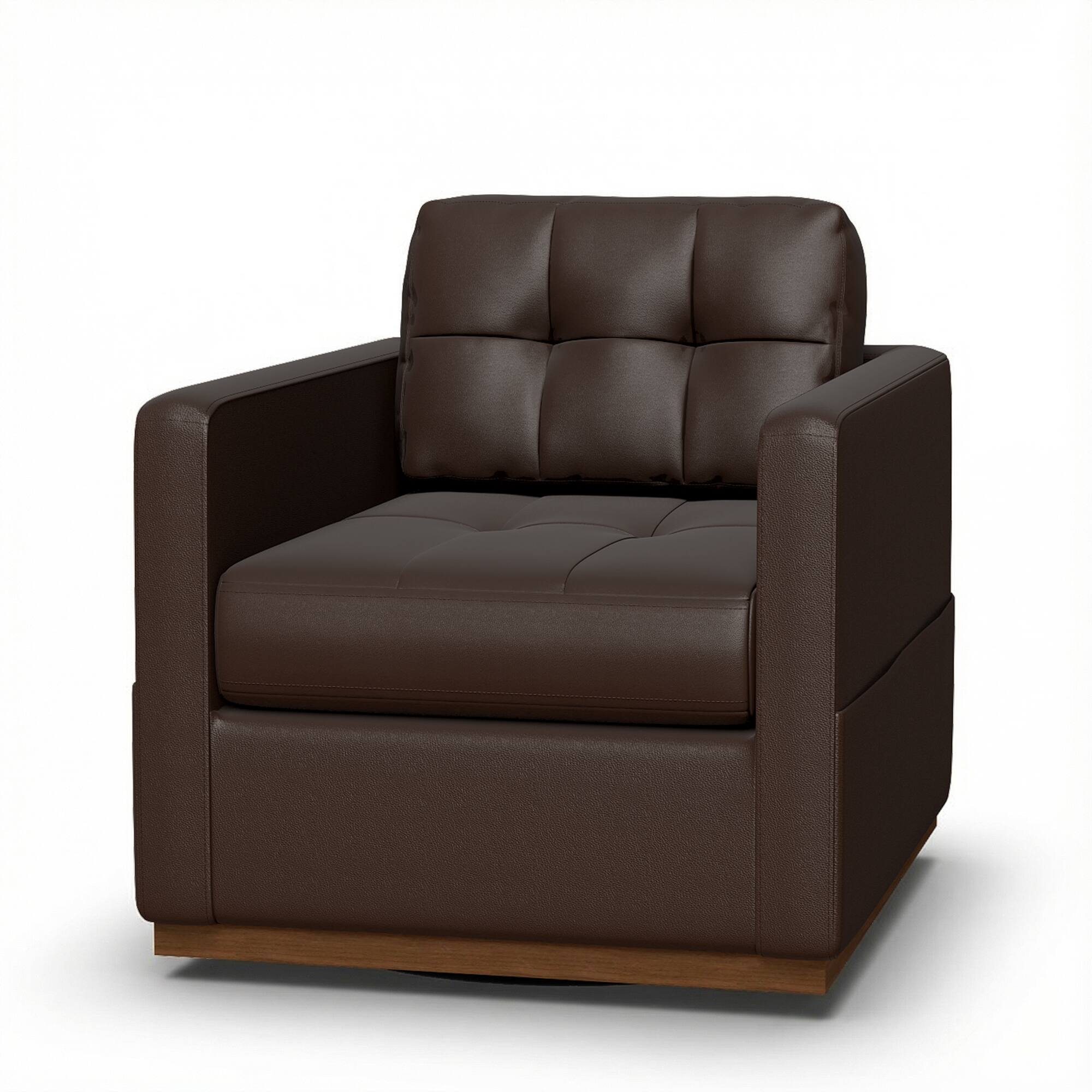Alt View 5. KERDOM - Upholstered Swivel Armchair For Tall People, Deep Seat, Modern Rotating Accent Chair Single Sofa Chair, Thicken Cushion - Coffee.