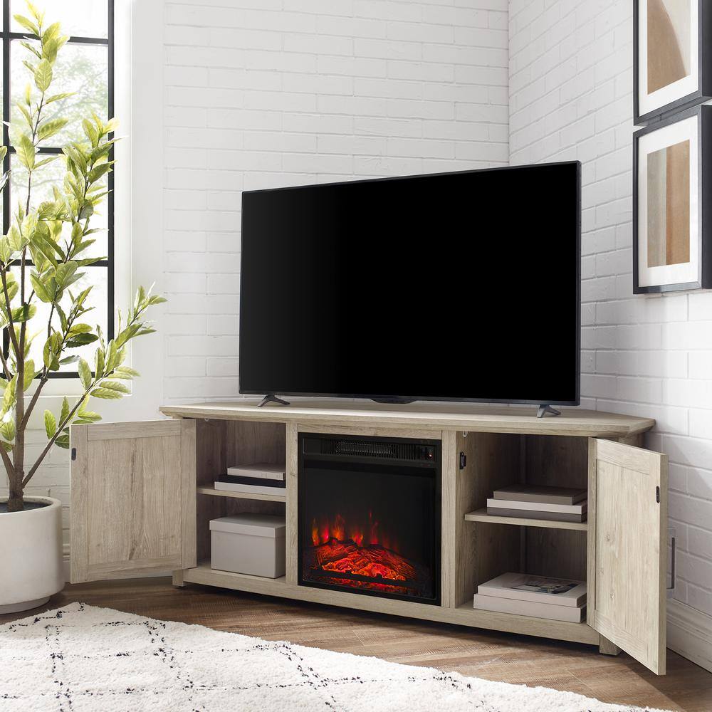 Alt View 4. Crosley Furniture - Camden Corner Fireplace Tv Stand For 65+ Inch Tv - Gray.