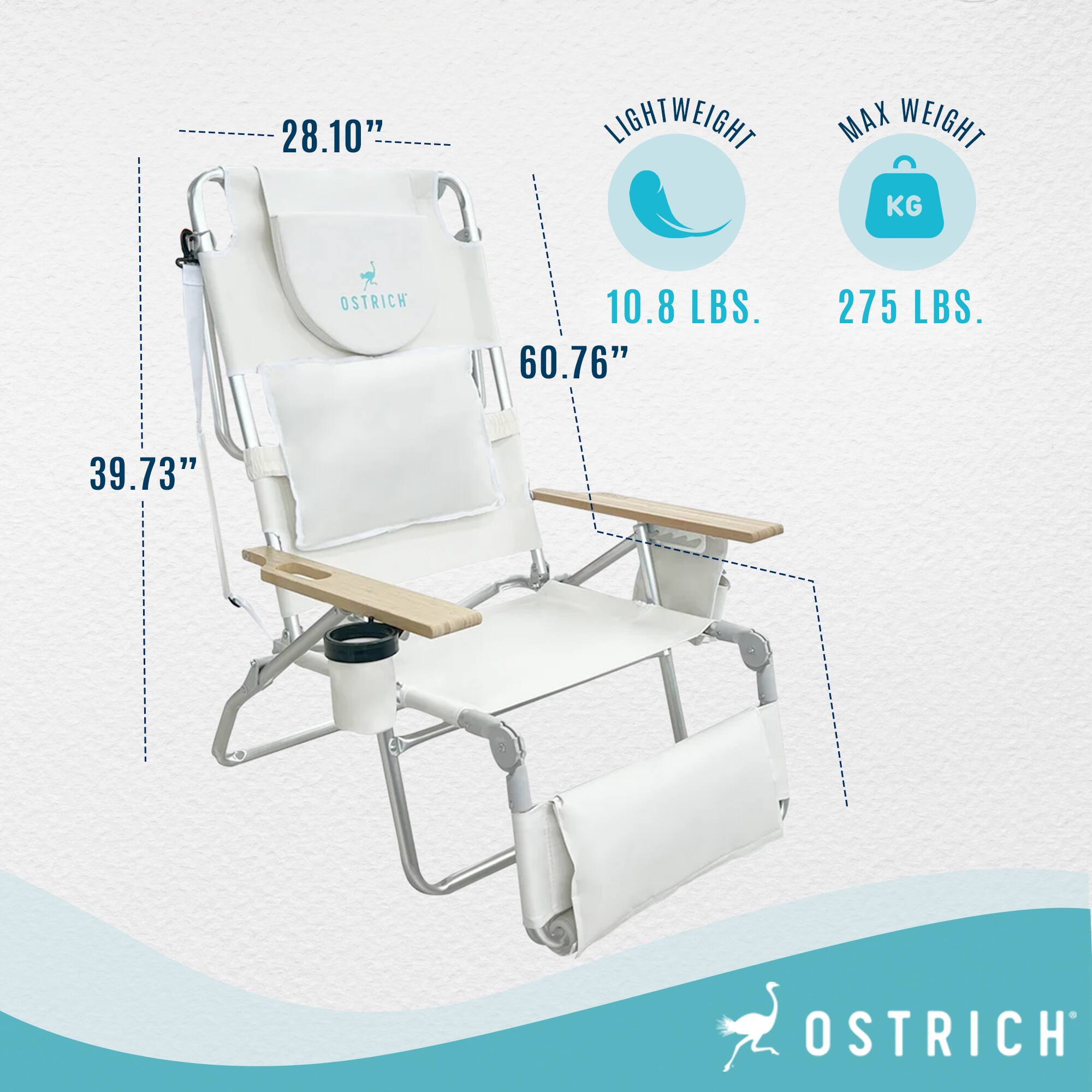 28.10" LIGHTWEIGHT MAX WEIGHT KG OSTRICH 10.8 LBS. 60.76" 275 LBS. 39.73" OSTRICH

Corrected:
- 28.10" LIGHTWEIGHT MAX WEIGHT KG OSTRICH 10.8 LBS. 60.76" 275 LBS. 39.73" OSTRICH
