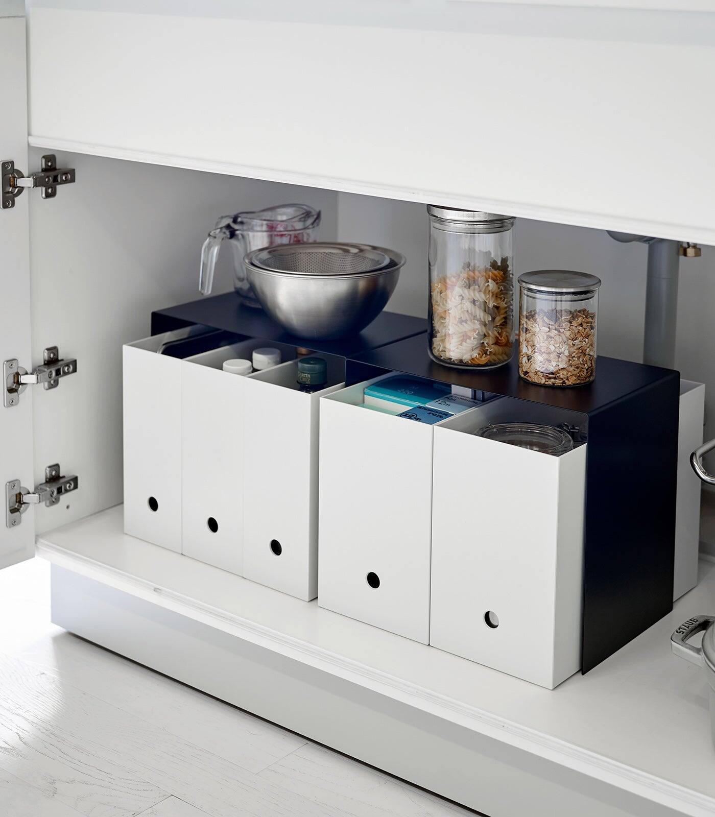 Left. Yamazaki Home - Riser (Set of 2) - Steel - White.