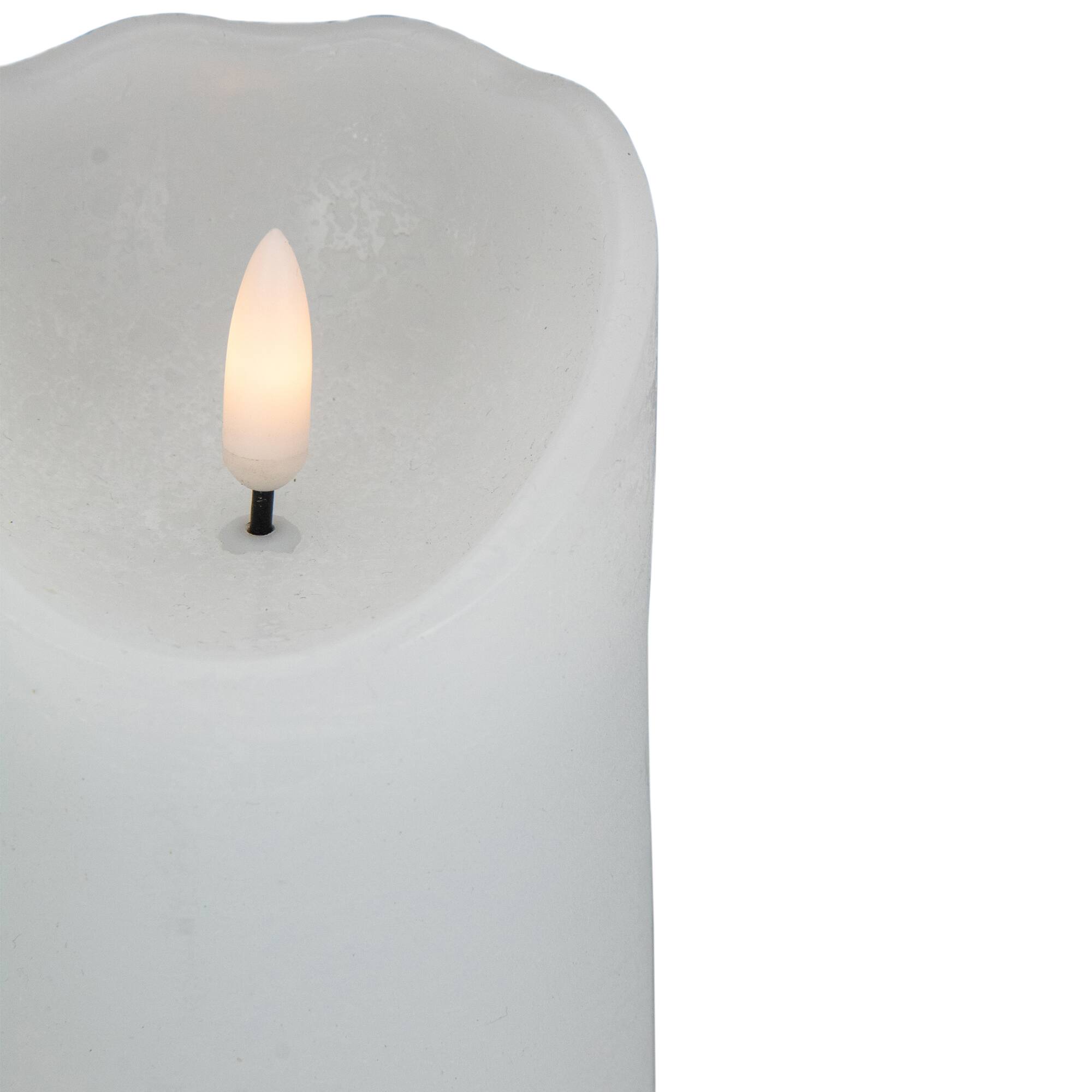 Alt View 3. Northlight - LED Flameless Pillar Christmas Candle - 6" - White - White.