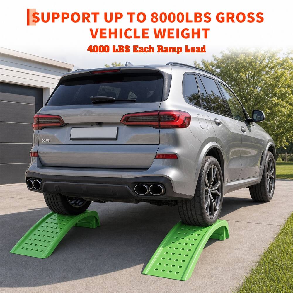 SUPPORT UP TO 8000LBS GROSS VEHICLE WEIGHT  
4000 LBS Each Ramp Load