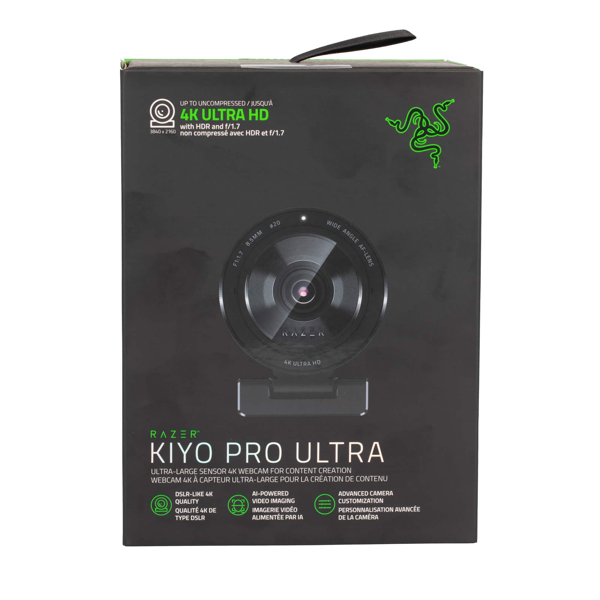 Razer Kiyo Pro Ultra 4K Webcam, Large Sensor, Auto Light