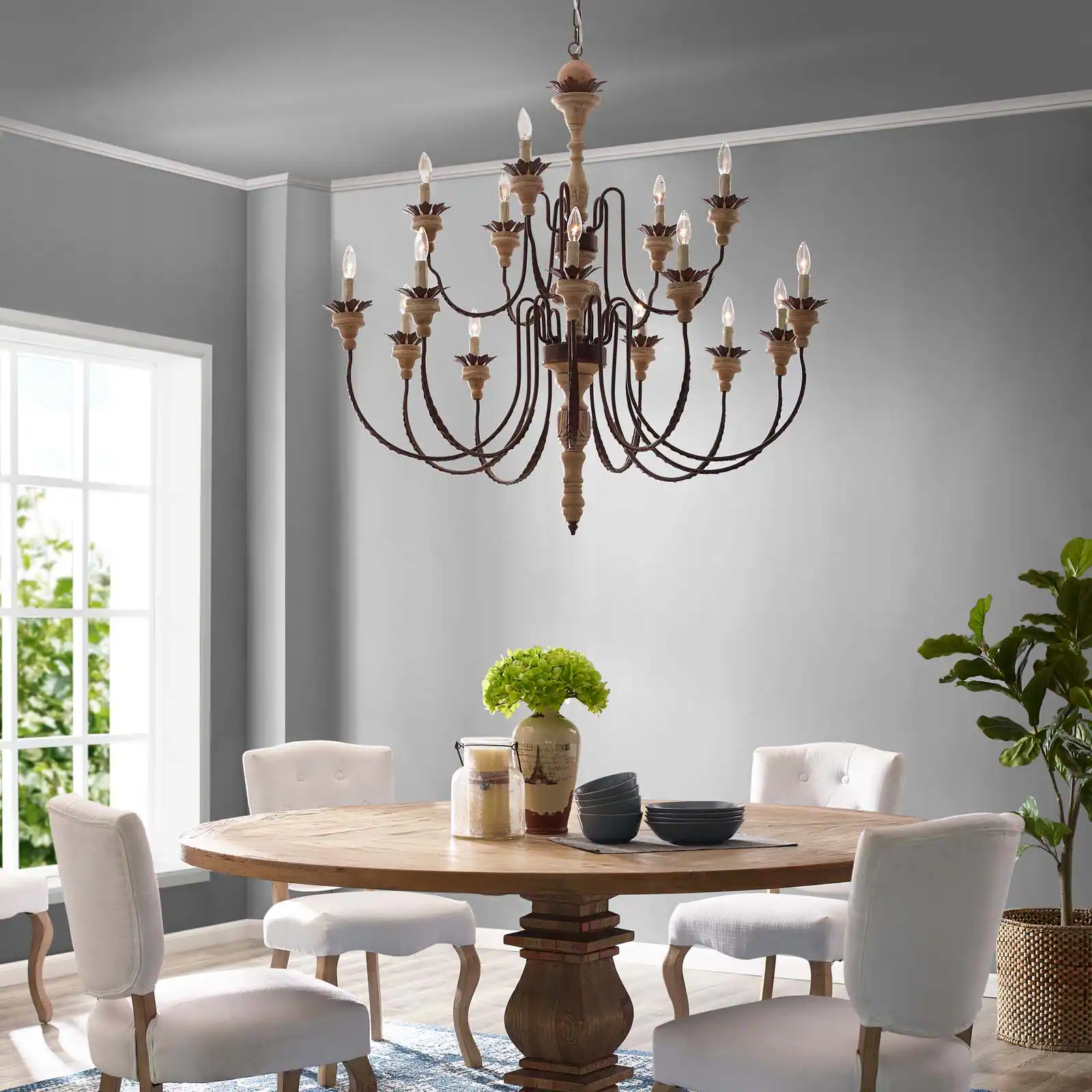 Front. Modway - Nobility Pendant Light Ceiling Candelabra Chandelier by Modway - Black.
