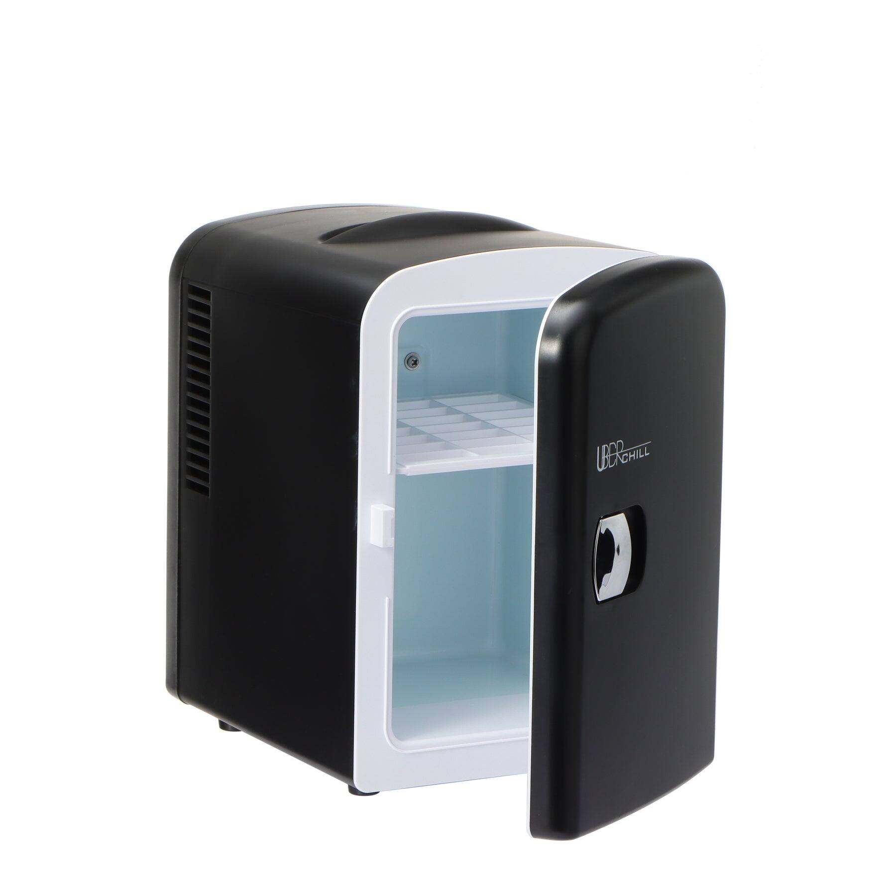 Angle. Uber Appliance - Uber Chill 6 Can Mini Fridge - BLACK.