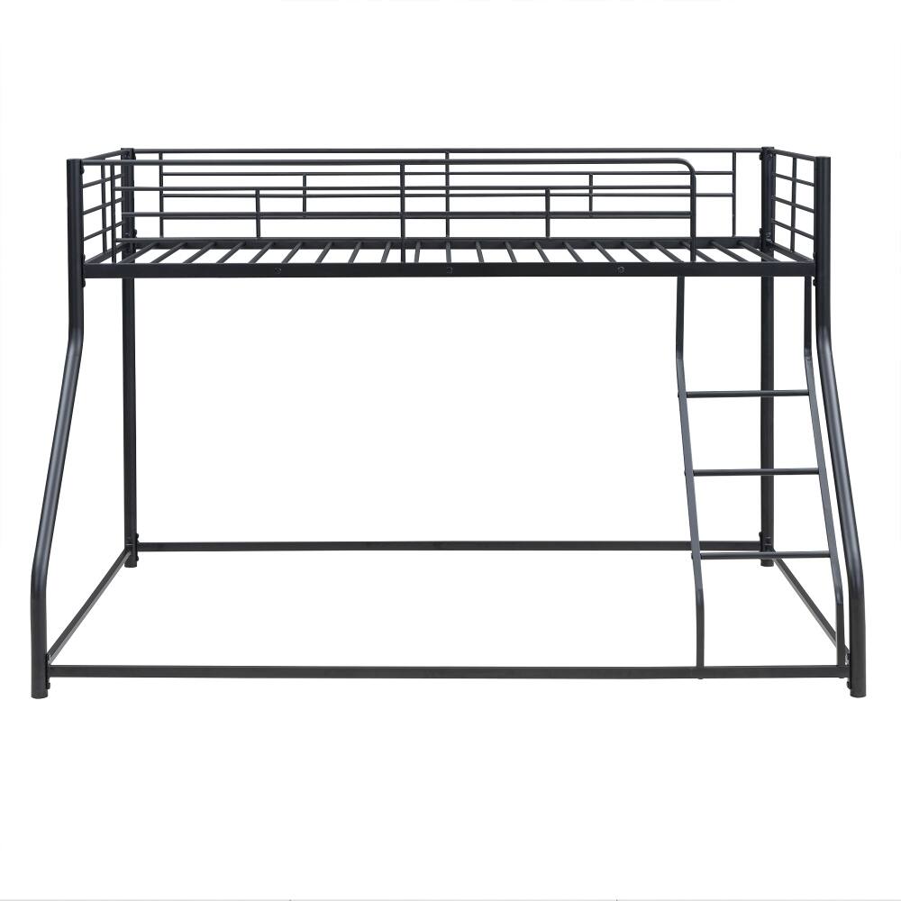 Alt View 6. Loheer - Loheer Twin XL Over Queen Bunk Bed Black Metal Floor Bed Frame - Black.