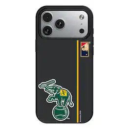 Keyscaper - MLB - Athletics 1988 Logo iPhone Magnetic Bump Case - 15 Pro Max - Black