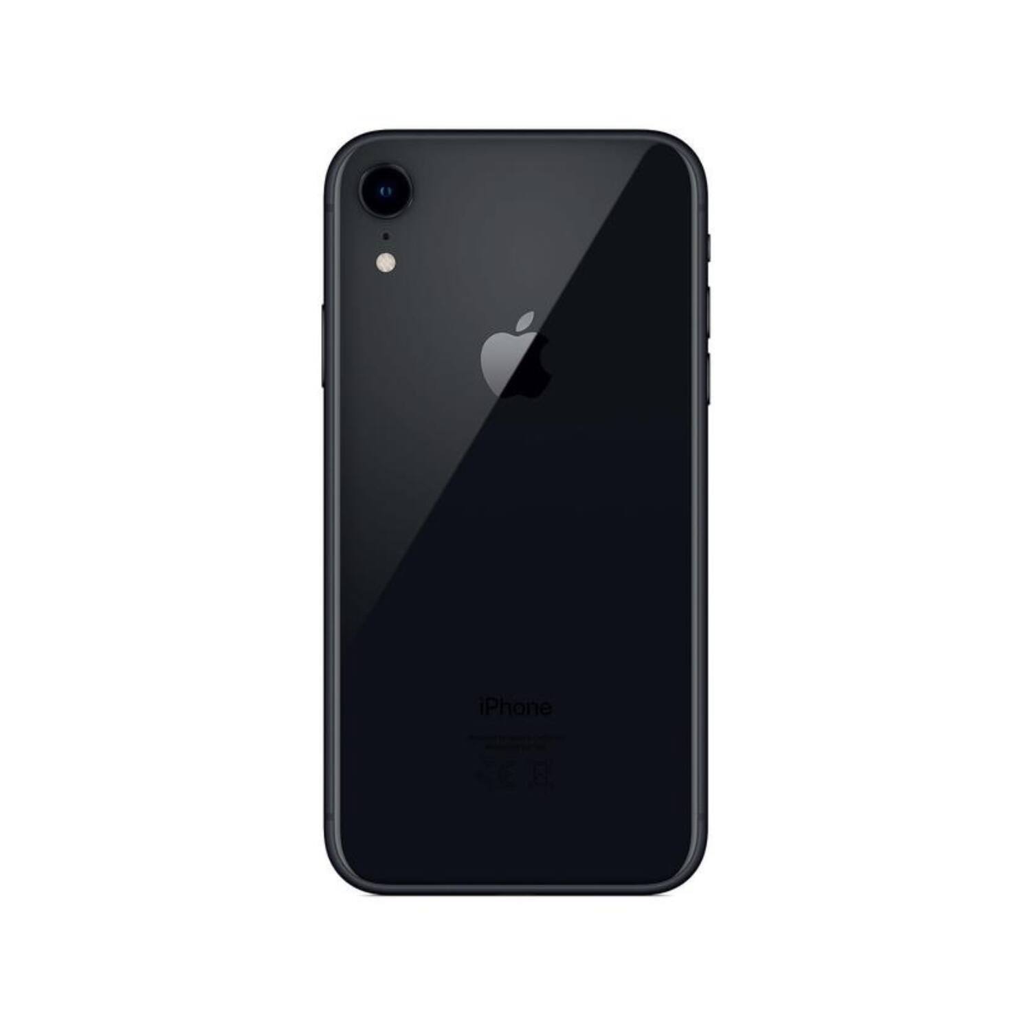 Back. Apple - iPhone XR A1984 (Fully Unlocked) 128GB w/ Pre-Installed Tempered Glass - Black.