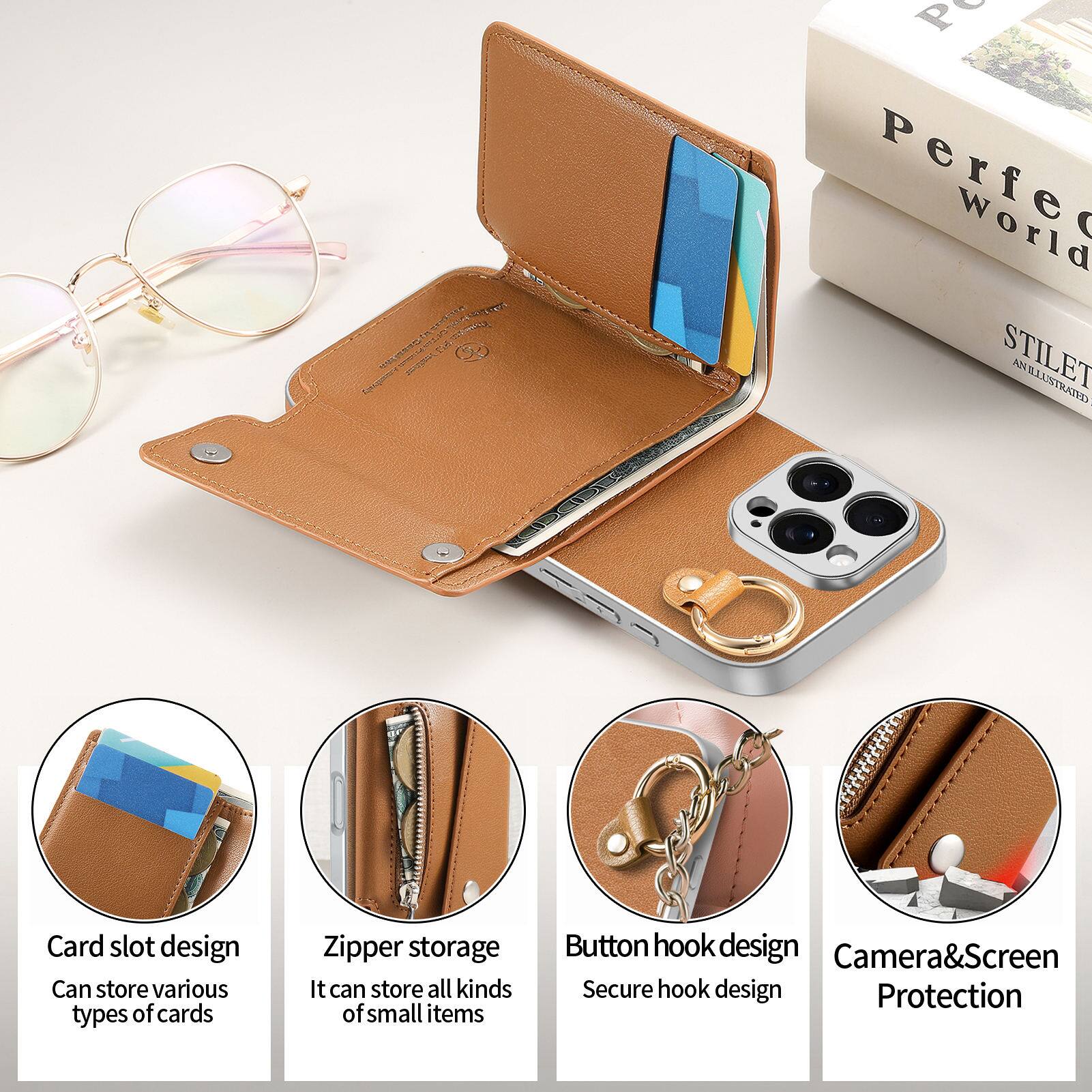 SUGARS peappart

P Perfec World STILET

Card slot design Can store various types of cards

Zipper storage It can store all kinds of small items

Button hook design Camera&Screen Secure hook design Protection
