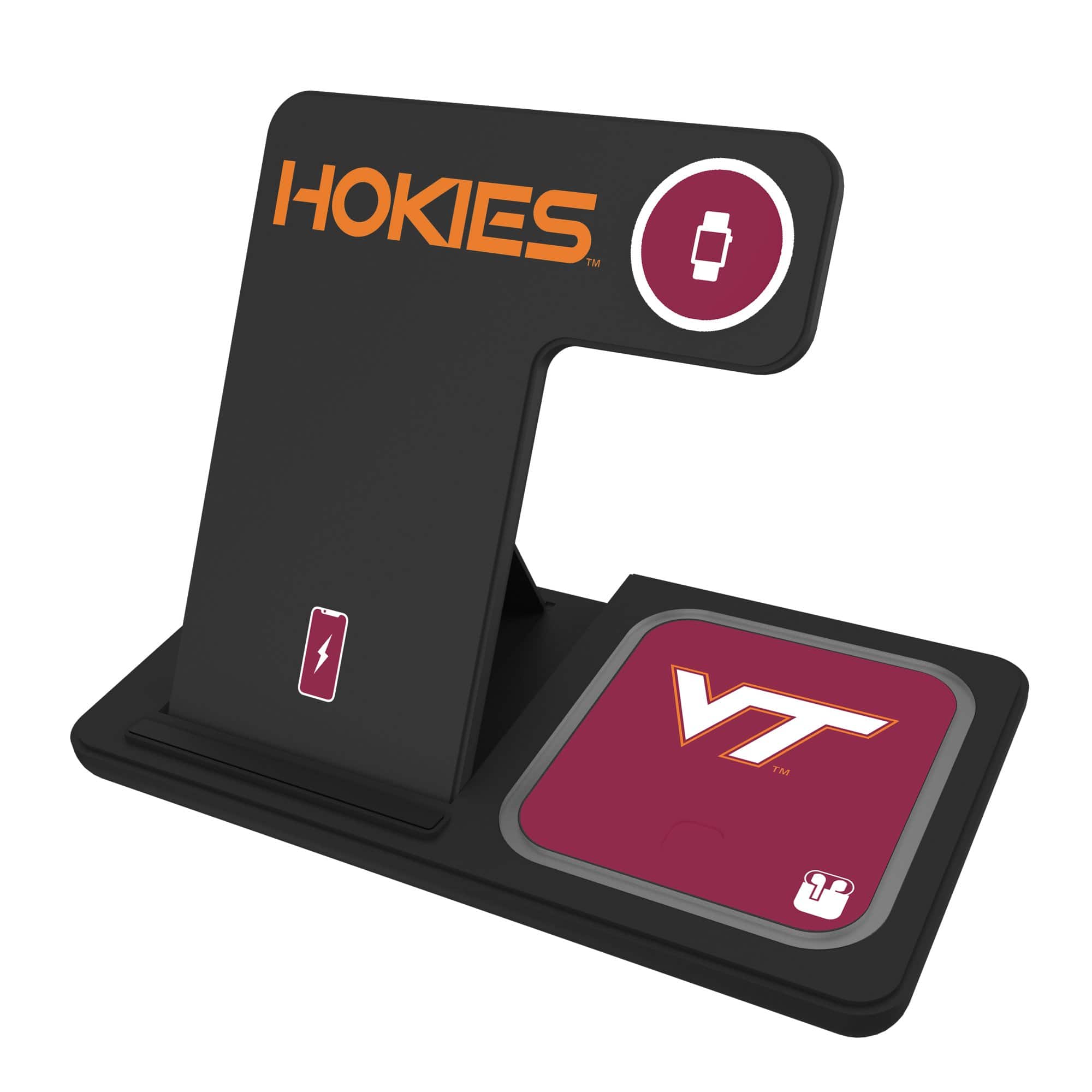 Keyscaper - Virginia Tech Hokies 3-In-1 Wireless Charger - Multicolor