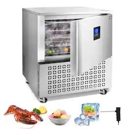 VEVOR - Commercial Blast Freezer, 114 L / 4 Cu.ft Blast Chiller with 5 Trays, Blast Chiller Freezer Chest with 4 Freezing Modes - Silver