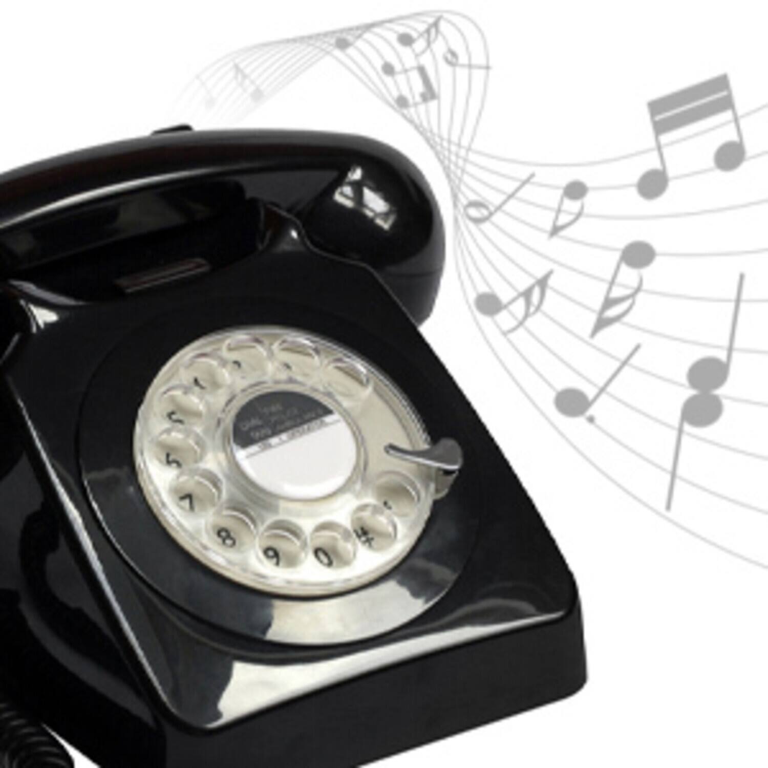 Alt View 4. PopMarket - GPO Retro GPO746WIVR 746 Desktop Rotary Dial Telephone - Black   - MISC ACCESSORY - Black.