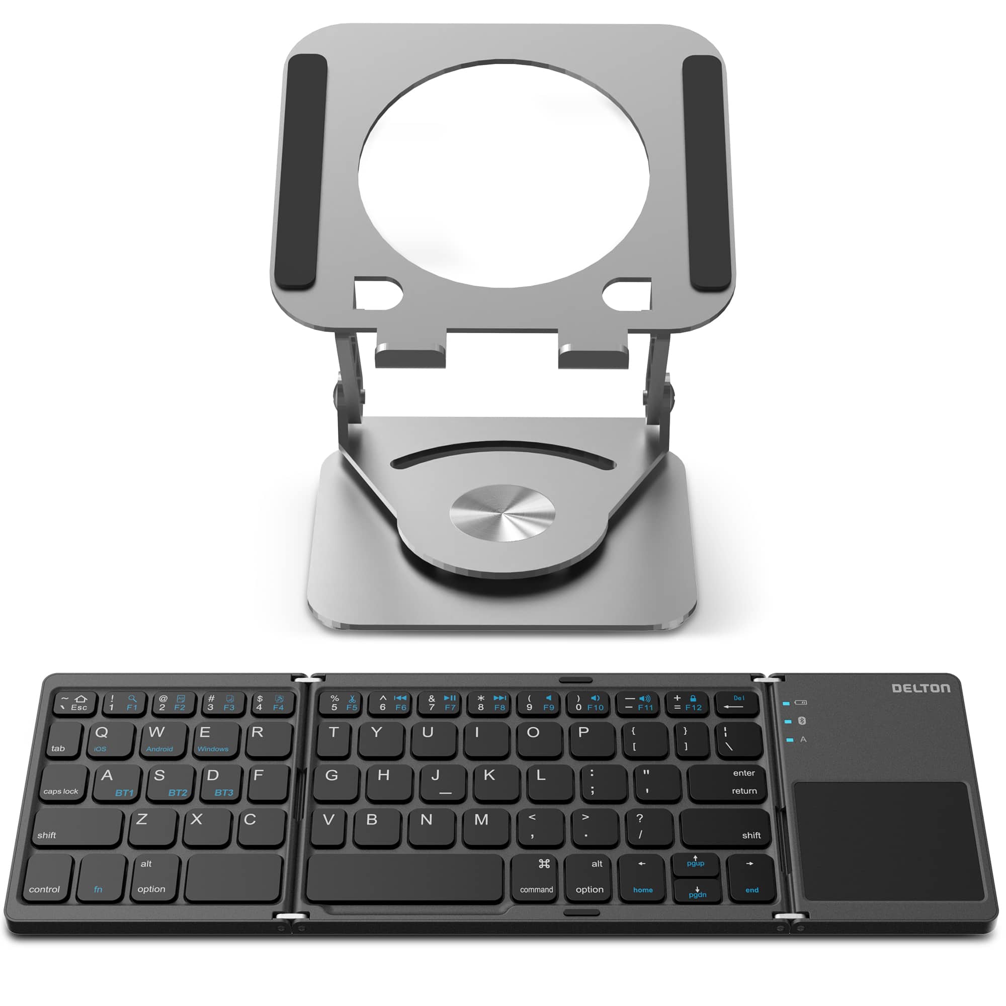 Delton - F75/SW60 Wireless Keyboard with Touchpad Mouse Combo - Black