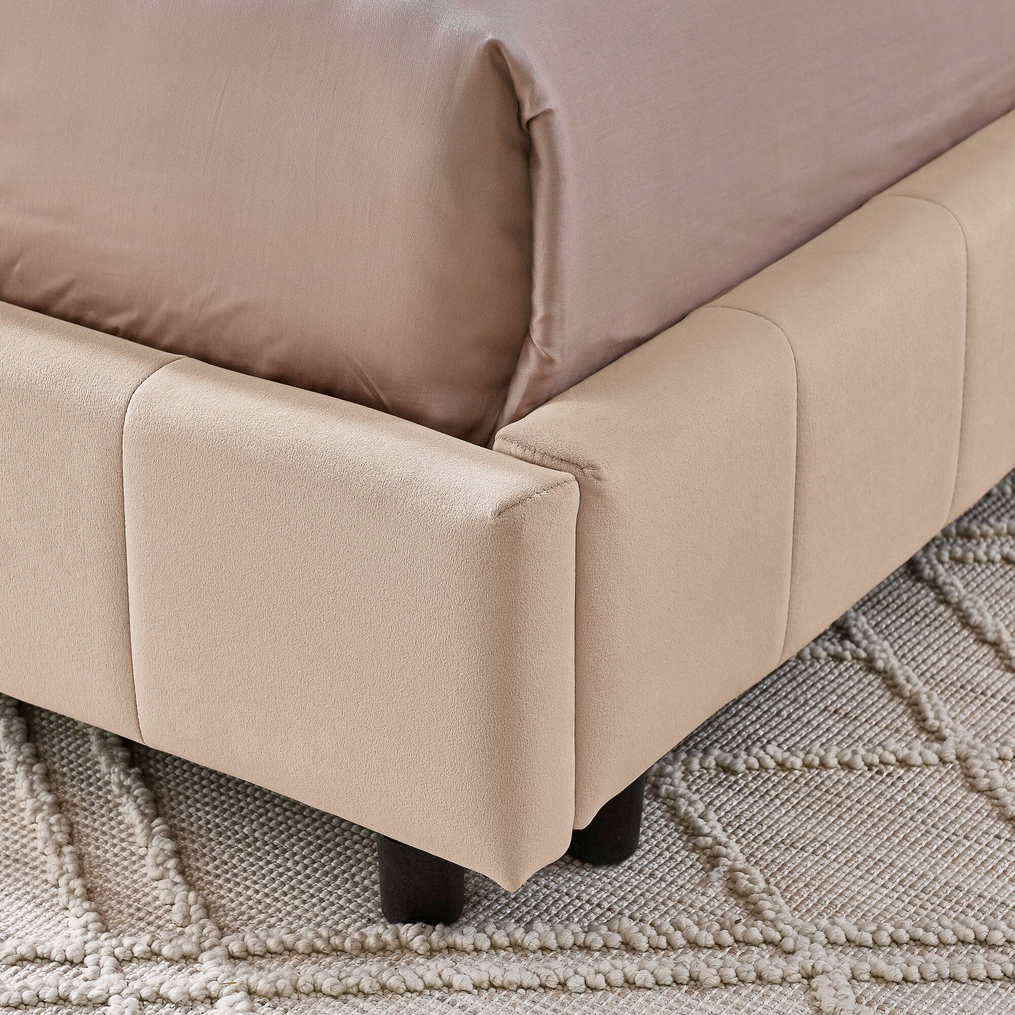 Alt View 1. Anysun - Full Velvet Tufted Sofa Bed Frame - with Comfortable Backrest & Armrests for Bedroom or Living Room - Pink.