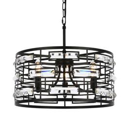 Elegant Lighting - Kennedy 16.5 inch pendant in - Black