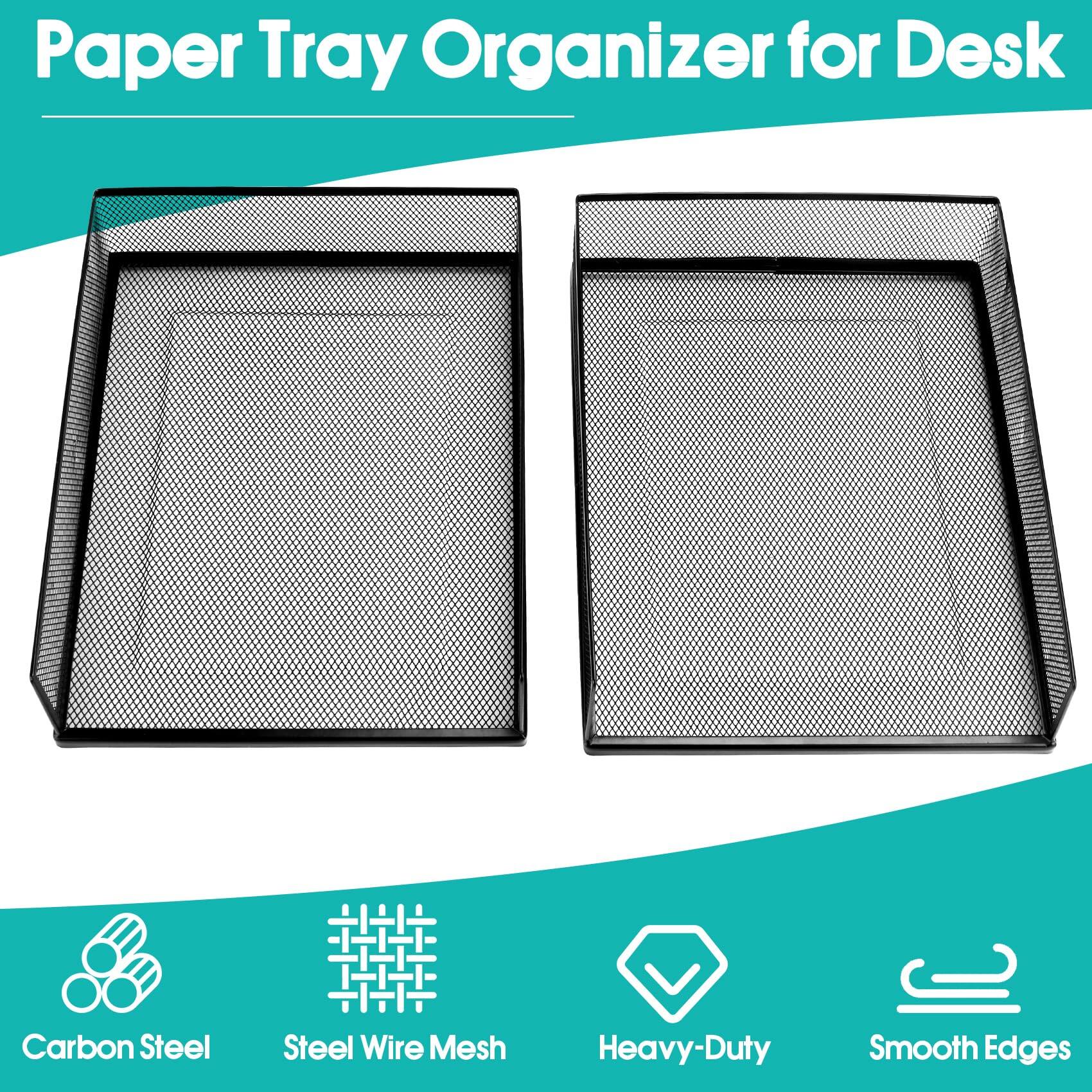 Dapper Styles Wire Mesh Letter Trays Paper Tray Desk File Organizer ...